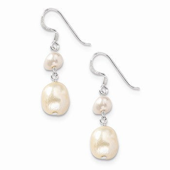 Sterling Silver Champagne Cream Freshwater Cultured Pearl Earrings