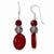 Sterling Silver Smokey Crystal Red Earrings