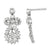 Sterling Silver Rhod-plated Filigree Teardrop Clear CZ Post Earrings