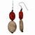 Sterling Silver Red Reconstructed Stone Red Zebra  Earrings