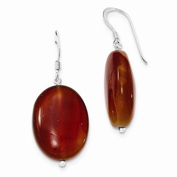 Sterling Silver Brown Sardonyx Dangle Earrings