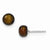 Sterling Silver 7-7.5mm Dark Brown Freshwater CulturedPearl Button Studs, Jewelry Earrings