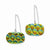 Sterling Silver Multicolor Dichroic Glass Round Dangle Earrings