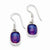 Sterling Silver Blue Dichroic Glass Dangle Earrings