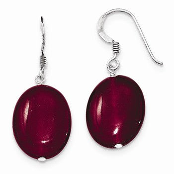 Sterling Silver Red Dangle Earrings