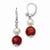 Sterling Silver Freshwater Cultured Pearl Red Coral Earrings