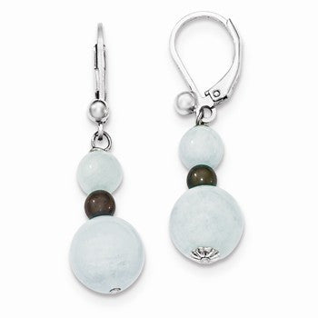 Sterling Silver 6-14mm Grad AQ/Freshwater CulturedPeacock Pearl Earrings