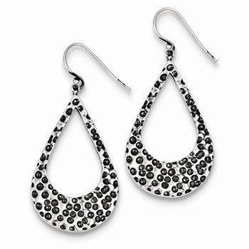 Sterling Silver Textured Teardrop Hoop Earrings