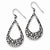 Sterling Silver Textured Teardrop Hoop Earrings