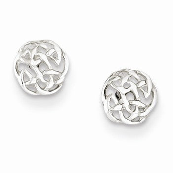 Sterling Silver Polished Celtic Knot Post Earrings