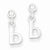 Sterling Silver Polished B Dangle Post Earrings