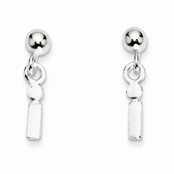 Sterling Silver Polished I Dangle Post Earrings