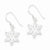 Sterling Silver Polished Satin CZ Snowflake Dangle Earrings