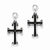 Sterling Silver Antiqued Cross Post Earrings