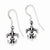 Sterling Silver Antiqued Fleur De Lis Earrings