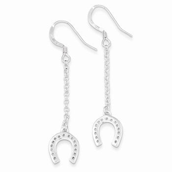 Sterling Silver Polished Horseshoe Dangle Earrings