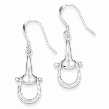 Sterling Silver Polished Stirrup Dangle Earrings