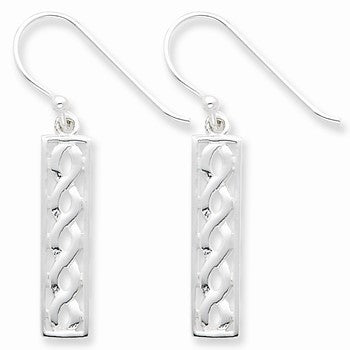 Sterling Silver Twisted Rope Dangle Earrings