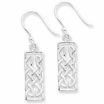 Sterling Silver Polished Rectangular Dangle Earrings