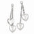 Sterling Silver Polished Multi Hearts Post Dangle Earrings