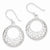 Sterling Silver Open Circle Hammered Dangle Earrings