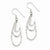 Sterling Silver Polished Textured Fancy Oval Dangle Earrings