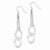 Sterling Silver Polished Textured Fancy Dangle Earrings