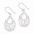 Sterling Silver Polished Oval Filigree Dangle Earrings