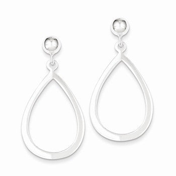 Sterling Silver Teardrop Post Dangle Earrings