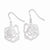 Sterling Silver Polished Flower Dangle Earrings