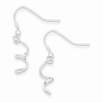 Sterling Silver Polished Twisted Dangle Earrings