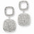 Sterling Silver Open CZ Square Hanging Full Square CZ Post Dangle Earring, Jewelry Earrings