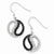 Sterling Silver Black White CZ Yin Yang Dangle Earrings