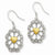 Sterling Silver Vermeil Oval Floral Heart CZ Earrings