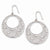 Sterling Silver Cut out Flowers & CZ Circle Dangle Earrings