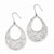 Sterling Silver Flower Cut Out w/ CZ Teardrop Dangle Earrings