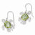 Sterling Silver Clear, Green & Blue CZ Turtle Dangle Earrings