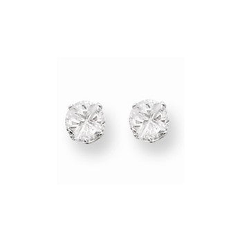 Sterling Silver 4.5mm Round 4 Prong CZ Stud Earrings