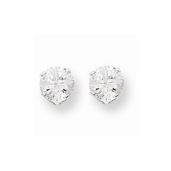 Sterling Silver 6mm Round 4 Prong CZ Stud Earrings