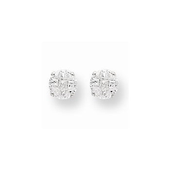 Sterling Silver 5mm Round 4 Prong CZ Stud Earrings