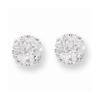 Sterling Silver 9mm Round 4 Prong CZ Stud Earrings