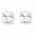 Sterling Silver 5mm Square CZ 4 Prong Stud Earrings