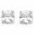 Sterling Silver 10mm Square CZ 4 Prong Stud Earrings