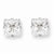 Sterling Silver 5mm Square CZ 4 Prong Stud Earrings