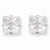 Sterling Silver 6mm Square CZ 4 Prong Stud Earrings