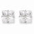 Sterling Silver 8mm Square CZ 4 Prong Stud Earrings