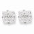 Sterling Silver 6mm Square CZ 4 Prong Stud Earrings