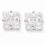 Sterling Silver 7mm Square CZ 4 Prong Stud Earrings