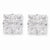 Sterling Silver 10mm Square CZ 4 Prong Stud Earrings