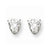 Sterling Silver 4mm Heart 3 Prong CZ Stud Earrings